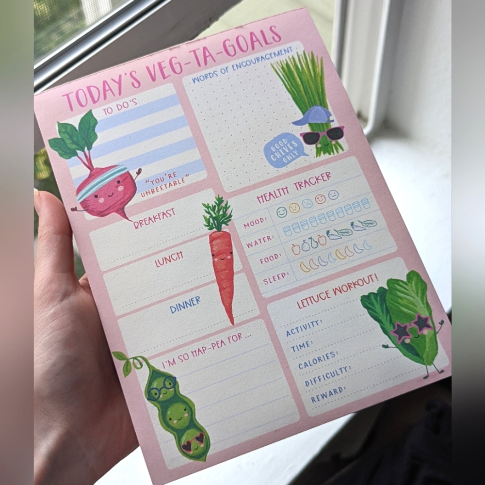 Veg-ta-goals To Do Daily Planner Health Affirmations Tracker Pad